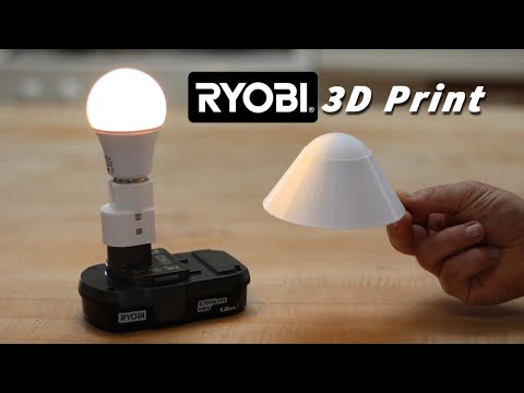 3D-Printed Ryobi Light Lampshade