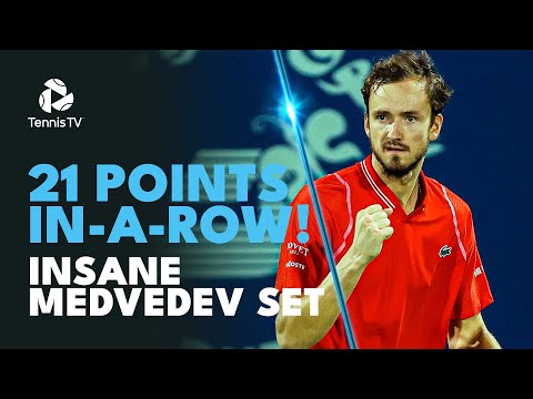 21 Points IN-A-ROW 🥶 Insane Daniil Medvedev Set vs Coric! | Dubai 2023 Highlights