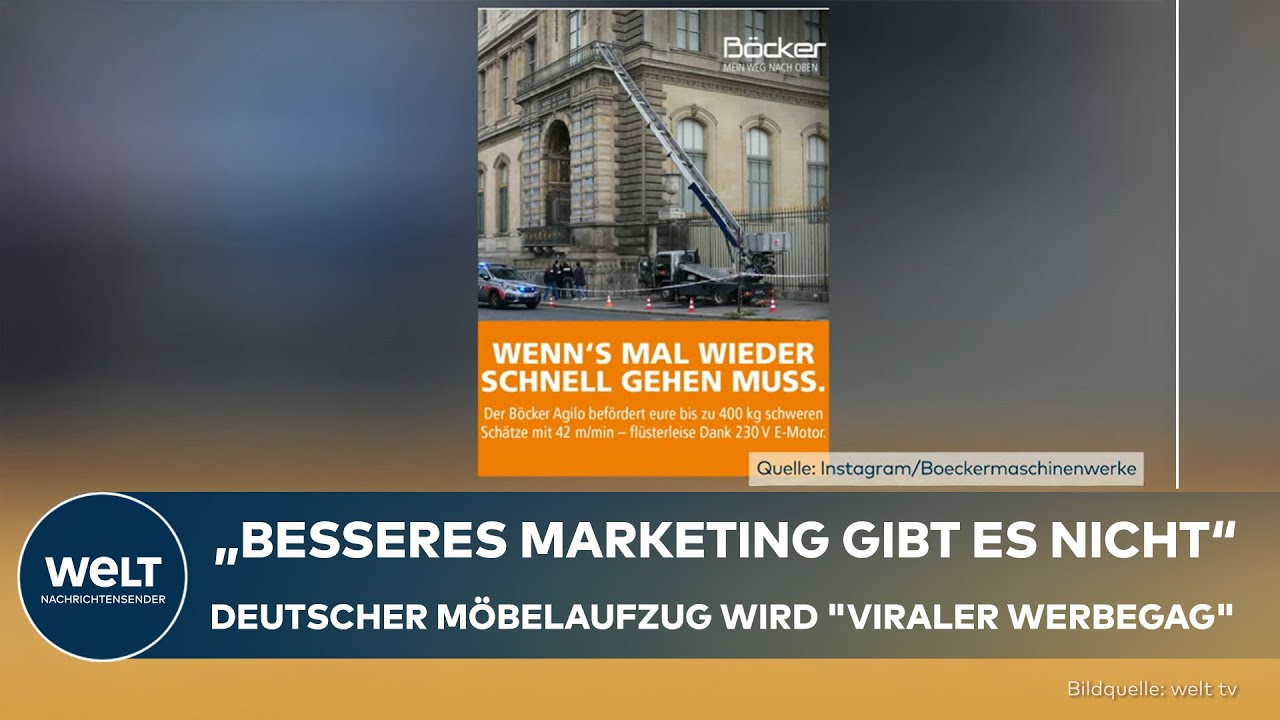 LOUVRE-RAUB: Nach Museumseinbruch - Deutscher Möbelaufzug wird "Viraler Werbegag"