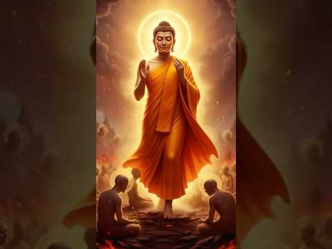 The Buddha's light melts even the flames of hell.A moment of peace amid chaos. #Buddha #compassion