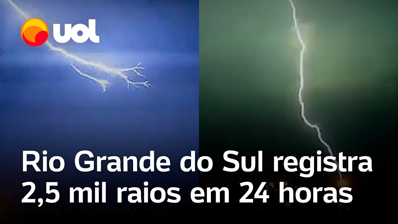Rio Grande do Sul registra mais de 25 mil raios em 24 horas vídeo flagra fenômeno