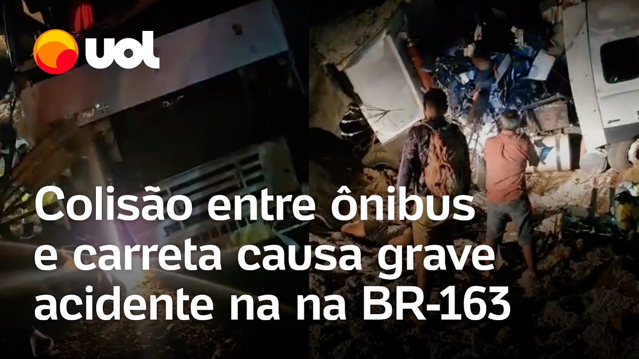 Acidente na BR 163 Colisão entre ônibus e carreta deixa mais de 10 mortos veja vídeo