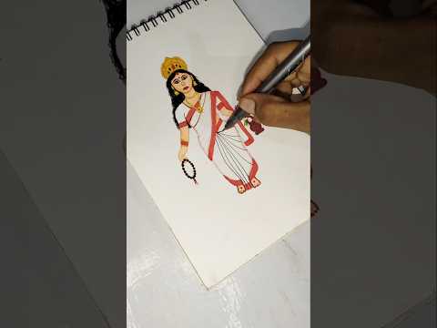 Day-2 maa brahmacharini painting 🙏#shorts #maabrahmacharini #ytshort#viralshort