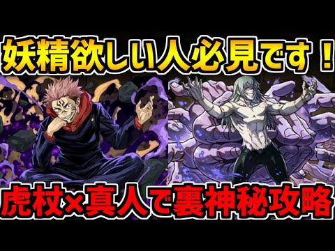 妖精チャレンジ対応！虎杖×真人で裏神秘攻略！表より簡単に勝てます！【パズドラ】
