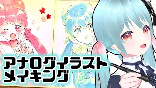 100均画材で描く！イラスト色紙メイキング【VTuber / 雪乃くりす。】