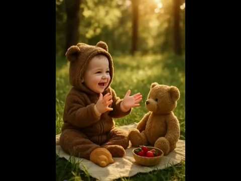 Cute baby｜Having the sweetest picnic with a teddy bear 🧺🧸✨