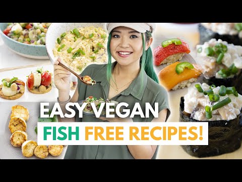 5 LAZY VEGAN FISH-FREE RECIPES! (Easy Sushi, Ceviche, Vegan Tuna, Scallops)