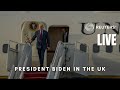 LIVE: President Biden lands at Stansted Airport