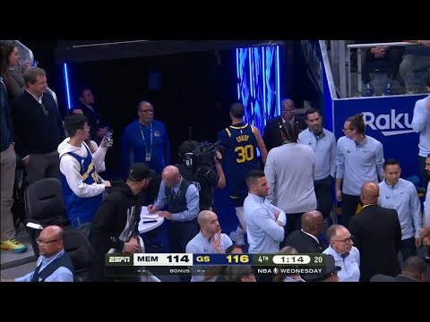 Steph Curry ejected for throwing mouth piece in final 75 seconds of Grizzlies-Warriors | NBA on ESPN