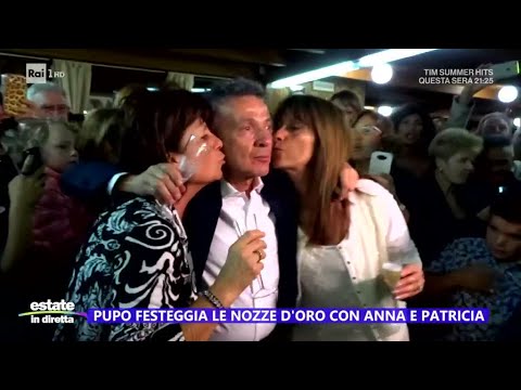 Pupo: 50 anni di matrimonio con Anna, 35 con la compagna Patricia - Estate in diretta 26/07/2024