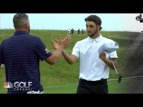 Michael Block and son, Dylan, take Good Good Midwest Open lead on No. 18 | Golf Channel