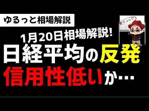 【1月20日のゆるっと相場解説】日経平均株価は大きく反発！でもこの上げはの信用性は低いか…ズボラ株投資