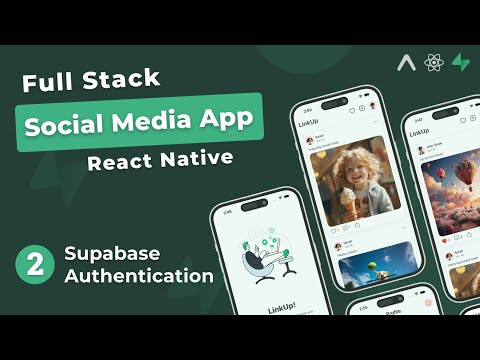 Build Full Stack Social Media App in React Native #2 - Supabase Authentication