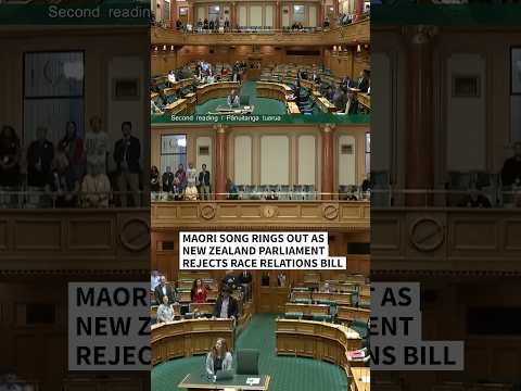 Maori song rings out as NZ parliament rejects push to redefine founding treaty | AFP #shorts