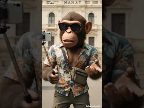SRK से मिलने गया था… पुलिस पीछे पड़ गई!🐒📸| Desi Monkey Vlogger in Bandra 😂 #Mannat #ai #monkey #srk