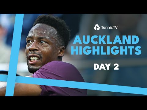 Monfils Battles Martinez; Mensik, Cobolli & Norrie Play | Auckland 2025 Highlights Day 2