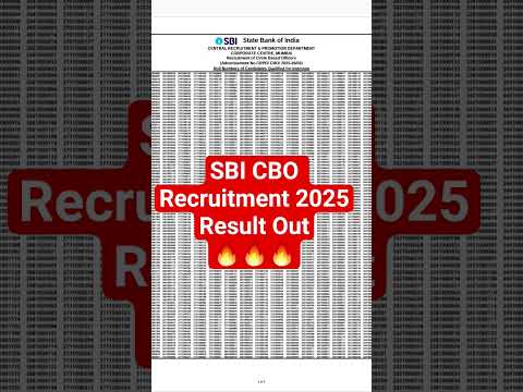 SBI CBO Recruitment 2025 Result Out🔥🔥🔥|| #sbi #cbo #recruitment #2025 #resultout