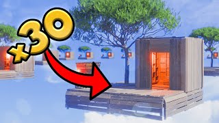 YouTube thumbnail for Max Mears's video titled 'Rust BUT 30 Players play Minecraft Skyblock...'