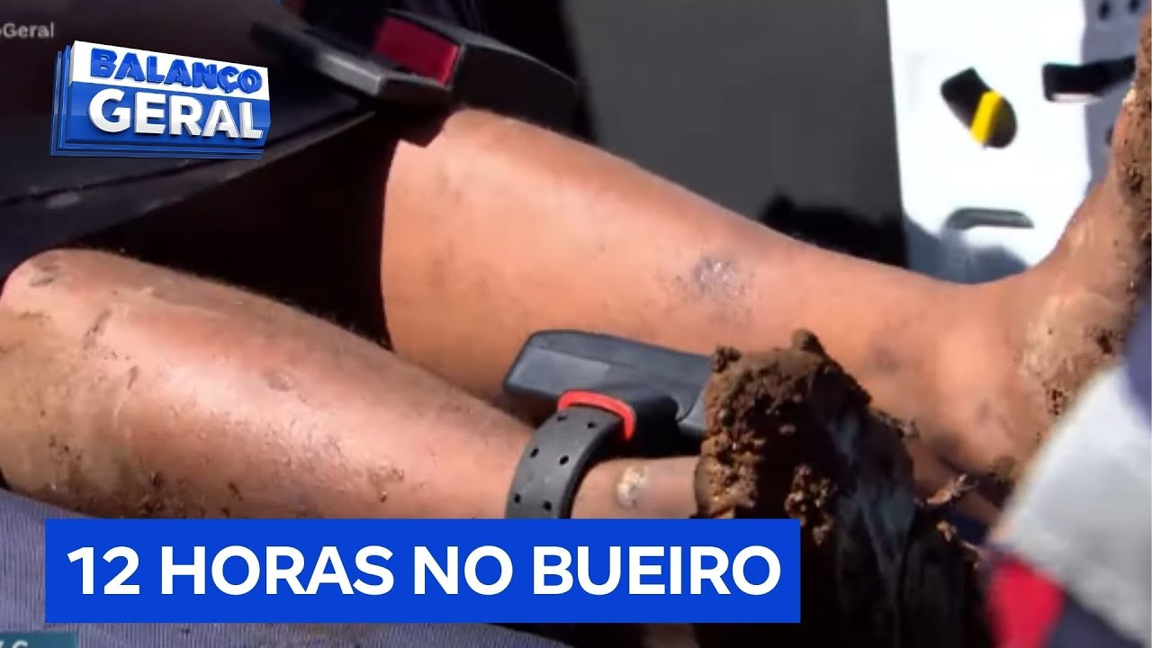 Homem é resgatado por bombeiros depois de ficar preso dentro de bueiro
