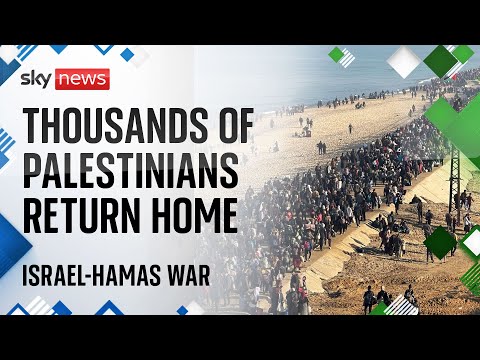 Thousands of Palestinians return to northern Gaza