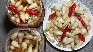 làm củ kiệu ngâm nước mắm. cách làm mới giòn để ăn quanh năm.