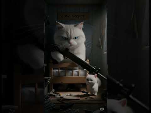 Cat is The cow Keeper! #catvideo, #catshorts, #catanimation, #catandkitten