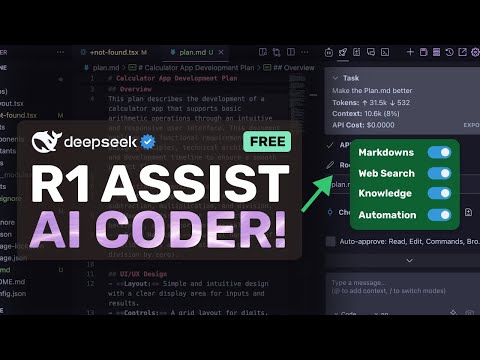 R1 Code Assist + Cline / Windsurf: This AI Assistant can GET CUSTOM Context for YOUR AI Coder!