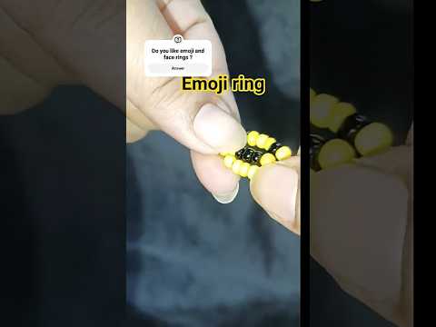 Emoji Beaded Ring 😊 | DIY Cute Yellow Bead Ring Tutorial #shorts #handmadejewelry #diy #beadsart#art