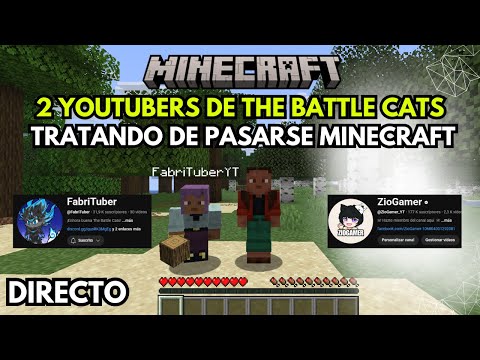 猫の動画サムネイル - 2 YOUTUBERS DE THE BATTLE CATS TRATANDO DE PASARSE MINECRAFT - DIRECTO