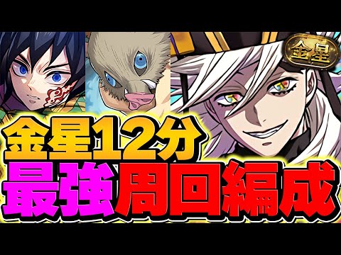 【金星12分】全耐性+全泥強で安定感抜群！最新童磨テンプレでボス3パン&全部位破壊周回！【パズドラ】