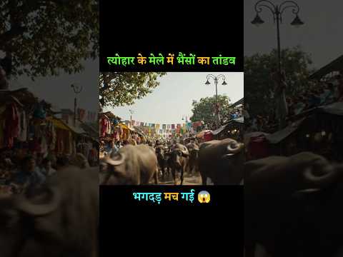 त्योहार के मेले में भैंसों का तांडव 🐃 | भगदड़ मच गई | Buffalo Stampede Shocks Marketplace! #buffalo