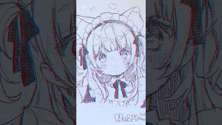 【毎日スケッチ024】シャーペンだけで描くのむずかしいよ〜‼️#イラストメイキング #アナログイラスト