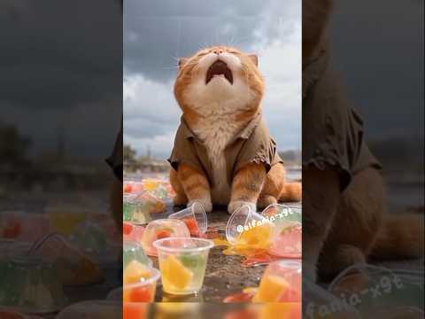 Cat's Fruit Hard Candy MISHAP What Happened Next #shorts #funny #cat #cute #animals #comedy #cartoon