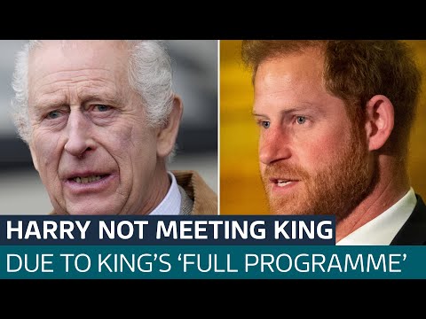 King Charles 'too busy' to meet with Duke of Sussex during Prince Harry's UK visit | ITV News