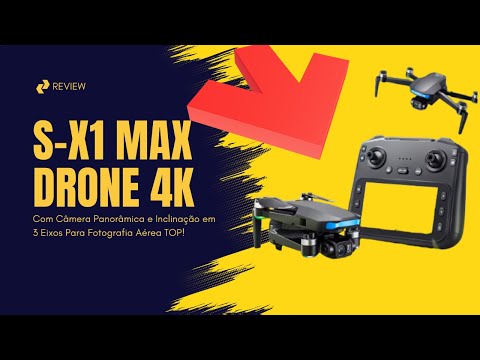 Drone S-X1 Max Com Câmera Panorâmica e Inclinação em 3 Eixos Para Fotografia Aérea TOP!