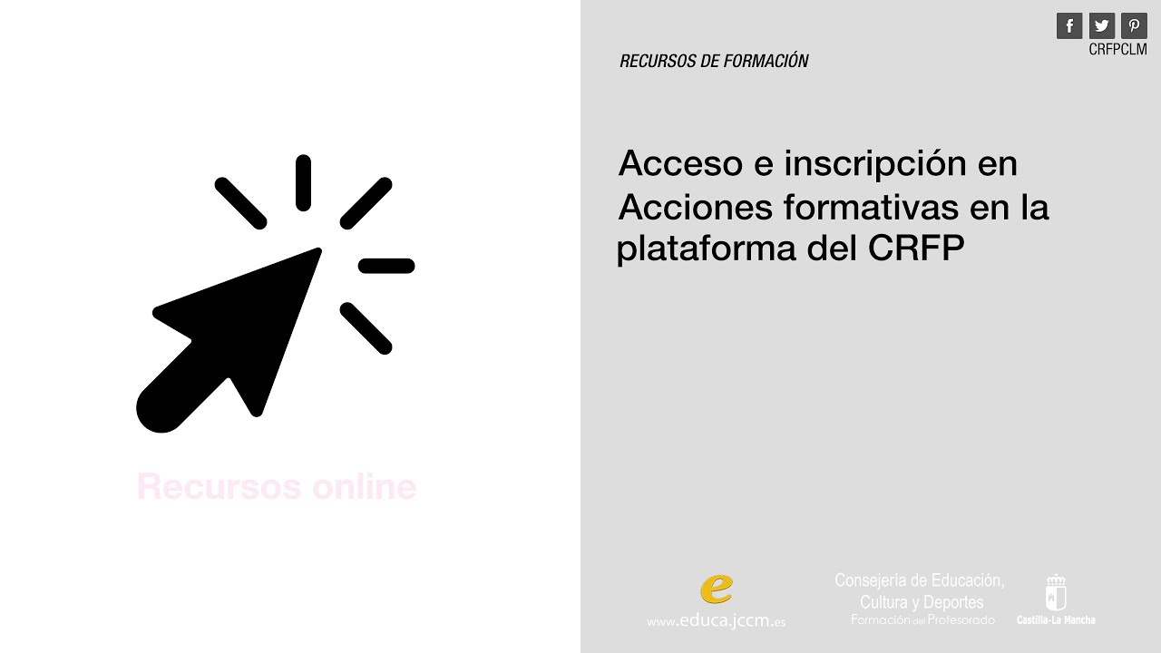 #Videotutorial_CRFPCLM: Acceso e inscripción de Acciones Formativas a través de plataforma de CRFP