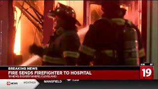 Firefighter injured after large building fire rekindles, spreads in Cleveland