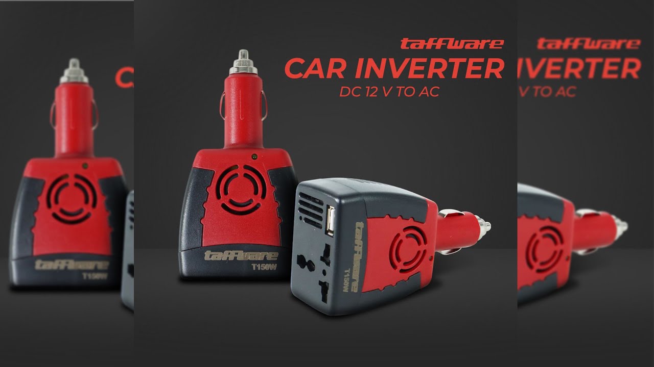 Pratinjau video produk Taffware Car Inverter DC 12 V to AC 220V 5V USB 150W - T150W