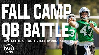 BYU Football Training Camp Highlights | QB Battle, O Line Depth & Player Insights