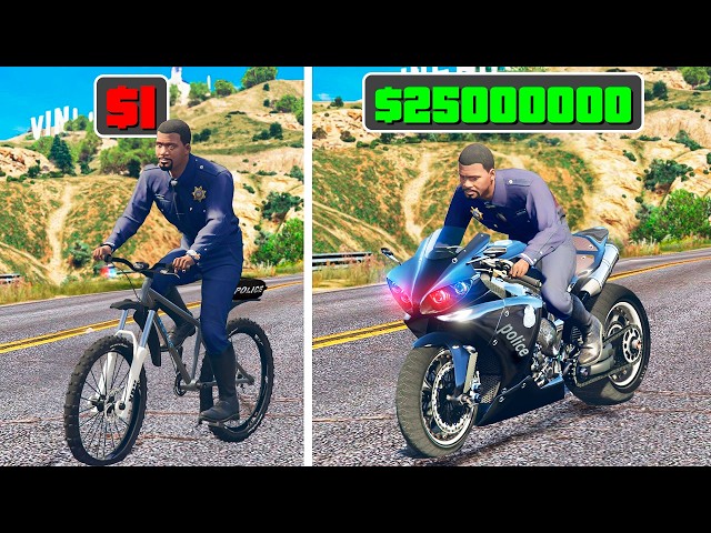 MOTO de POLICIA $1 vs $25.000.000 en GTA 5