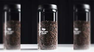 Pratinjau video produk One Two Cups Toples Kaca Biji Kopi Coffee Beans Vacuum Sealed Lid 1200ml - SE41