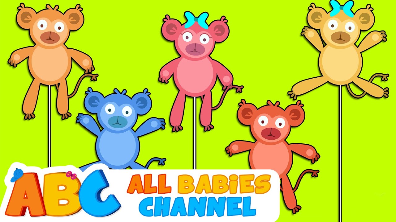 Five Little Monkeys Jumping On the Bed Nursery Rhyme for Babies - YouTube