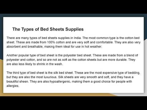Top Bed Sheets Suppliers In India.