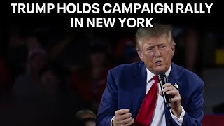 Donald Trump holds campaign rally in Uniondale, NY.