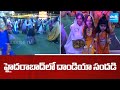 Dandiya Celebrations In Hyderabad | Navratri Utsav | Navratri Celebrations 2025 | Sakshi TV