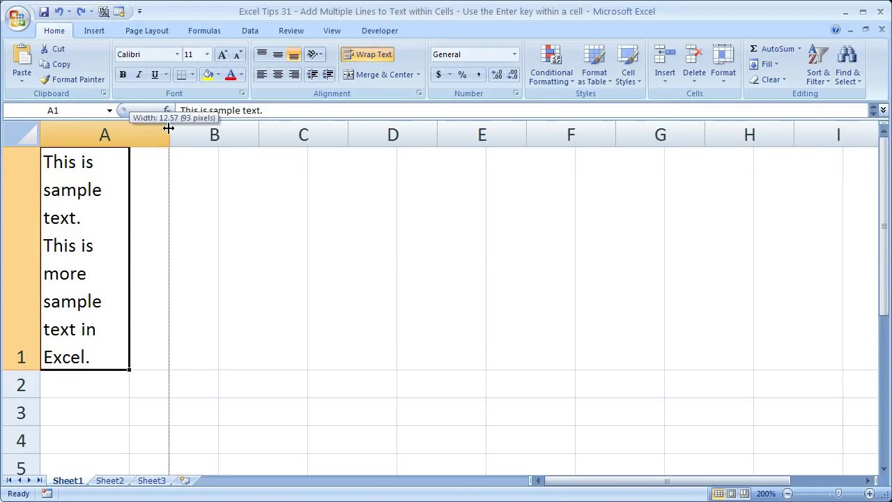 How To Add A Line In Excel Cell