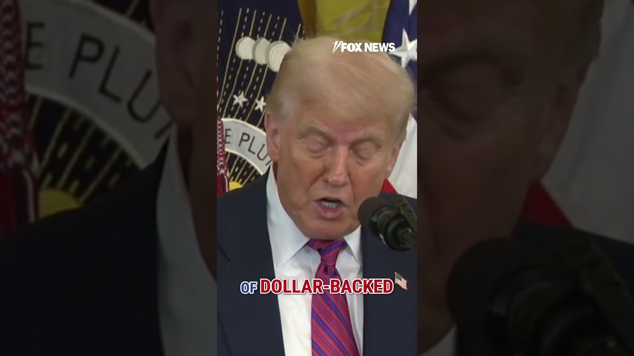 Trump celebrates 'greatest revolution in financial technology' with crypto bill #shorts