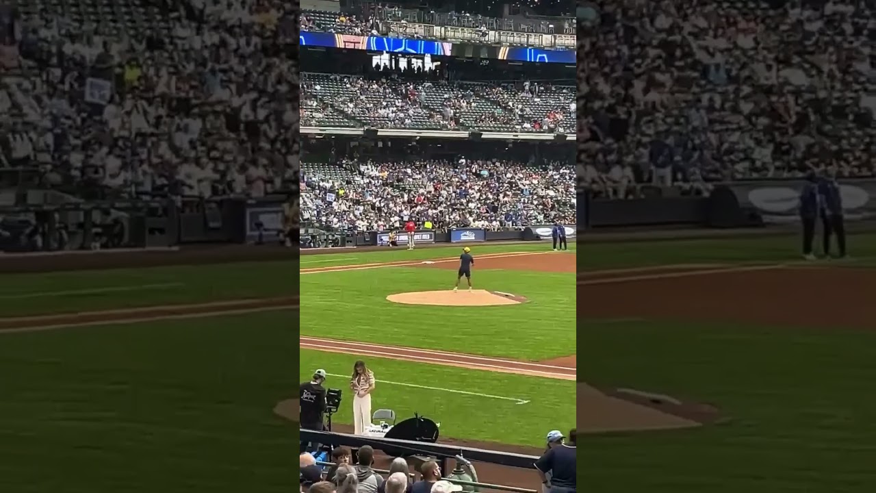 Honored to throw the first pitch at the Brewers game ⚾️ #pickleball #propickleball #baseball