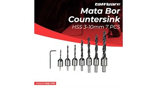Taffware Mata Bor Drill Bit Countersink HSS 3-10mm 7 PCS - QST-K13 - 1