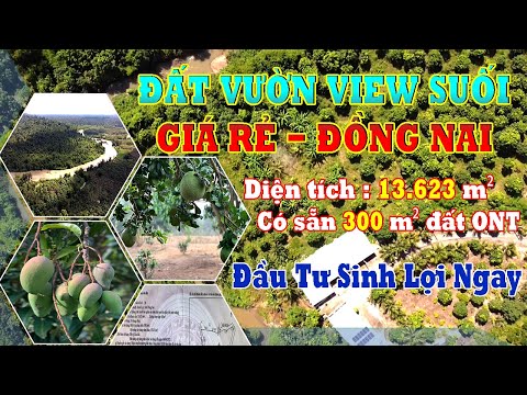 Bán đất vườn đồng nai 13.623 m² có Nhà có Thổ Cư | đất vườn view suối giá rẻ | Xuân Lộc - Đồng Nai
